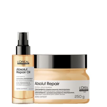 Kit-L'Oréal-Professionnel-Serie-Expert-Absolut-Repair-Gold-Quinoa-Protein-Máscara-250ml-e-Óleo-90ml-(2-Produtos)--1