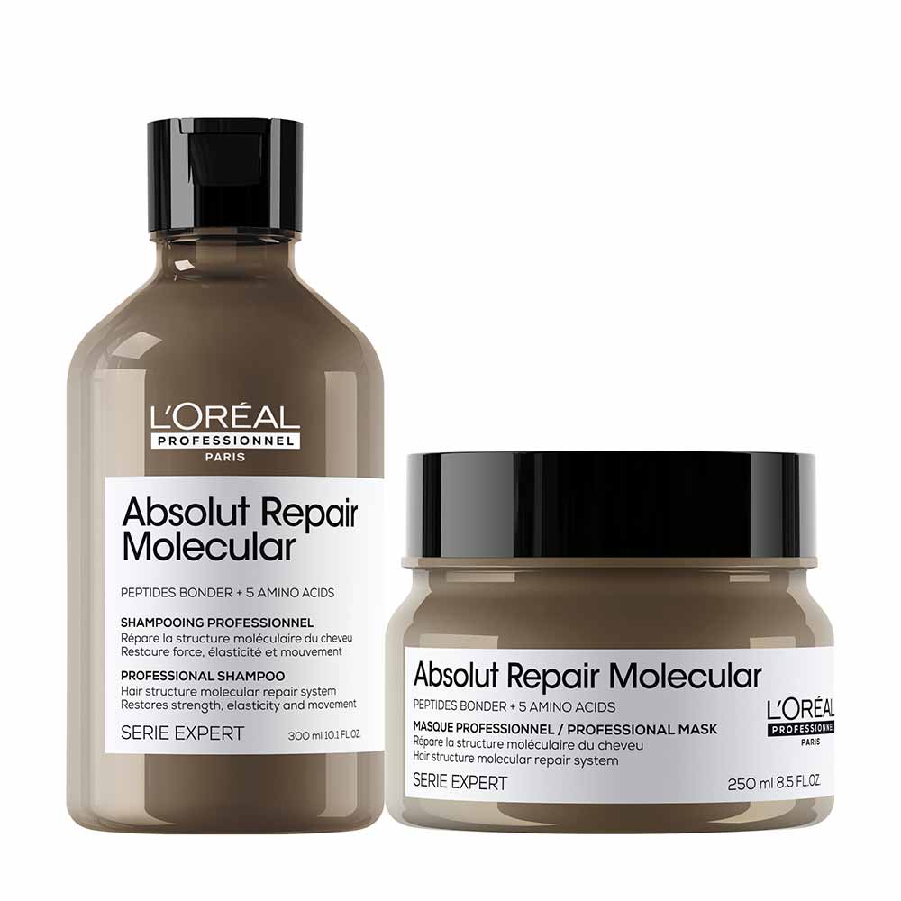 L'Oréal Professionnel Absolut Repair Molecular Kit de Tratamento Capilar: Shampoo + Máscara Concentrada Para Cabelos Danificados a muito Danificados