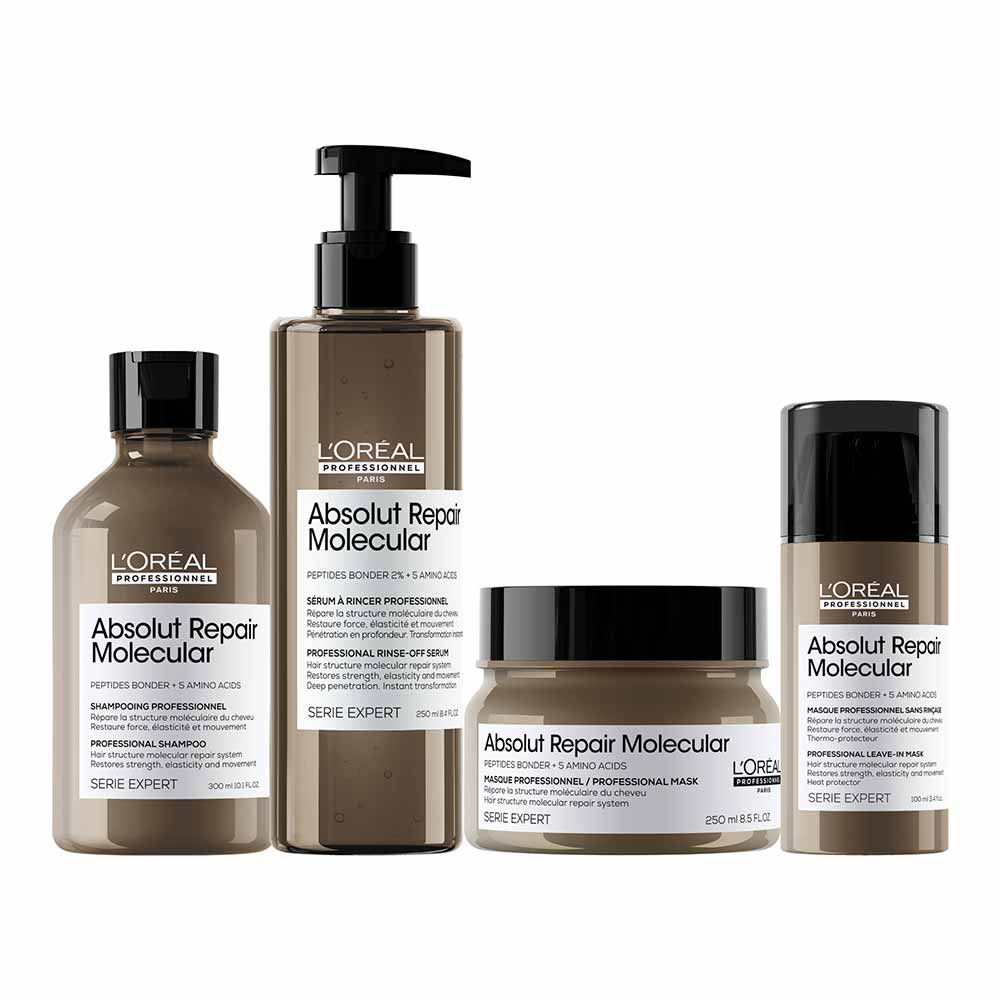 L'Oréal Professionnel Absolut Repair Molecular Kit de Tratamento Capilar: Shampoo + Sérum + Máscara + Leave-in Para Cabelos Danificados