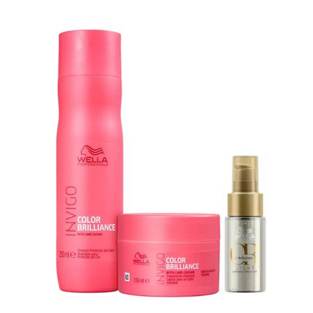 Wella-Professionals-Invigo-Color-Brilliance-Shampoo-250ml+Mascara-150ml+Oil-Reflections-Light-30ml--1