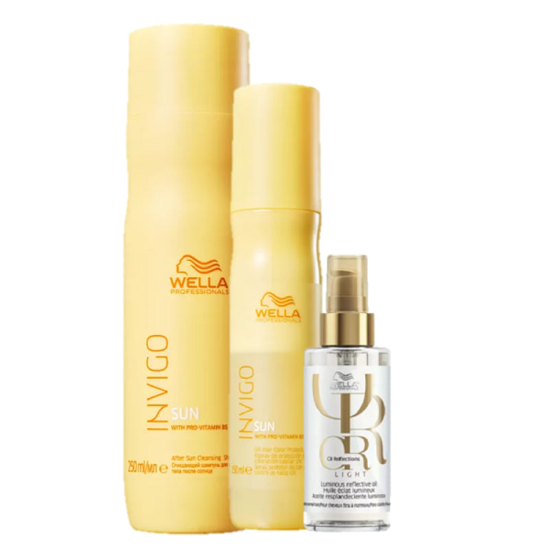 Wella Professionals Invigo Sun Shampoo 250ml Leave in 150ml e Oil Reflections Light 100ml
