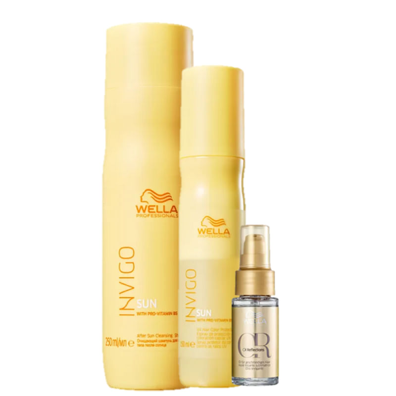 Wella Professionals Invigo Sun Shampoo 250ml Leave in 150ml e Oil Reflections 30ml
