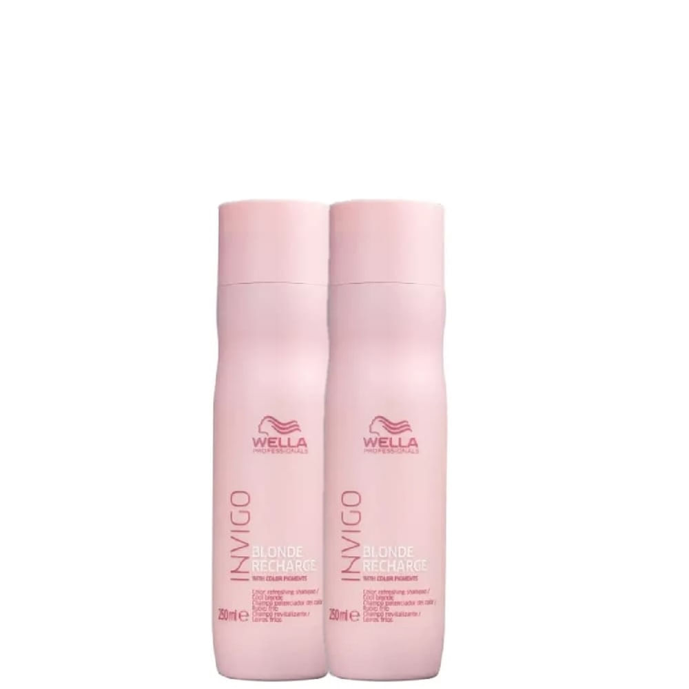 Kit Wella Professionals Invigo Blonde Recharge - Shampoo Desamarelador 250ml (2 Unidades)