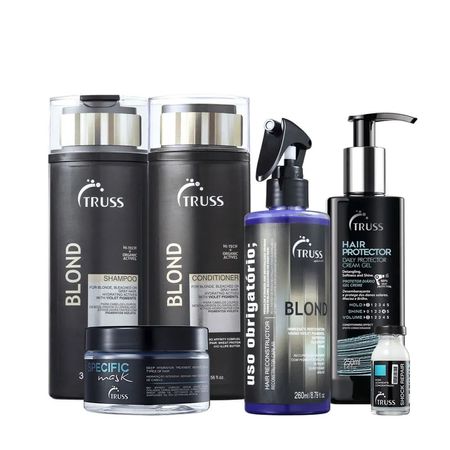 Kit-Truss-Blond-Shampoo-Condicionador-Hair-Protector-Uso-Obrigatório-Blond-Specific-Mask-e-Shock-Repair-(6-produtos)--1