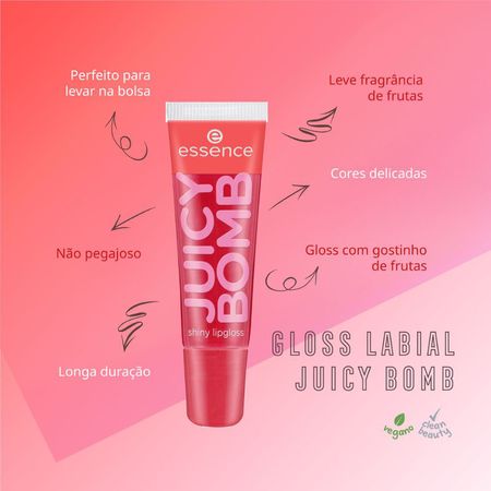 Gloss-Labial-Líquido-Cintilante-Essence-Juicy-Bomb-104-Poppin'-Pomegranate-10-ml-Poppin'-Pomegranate--8