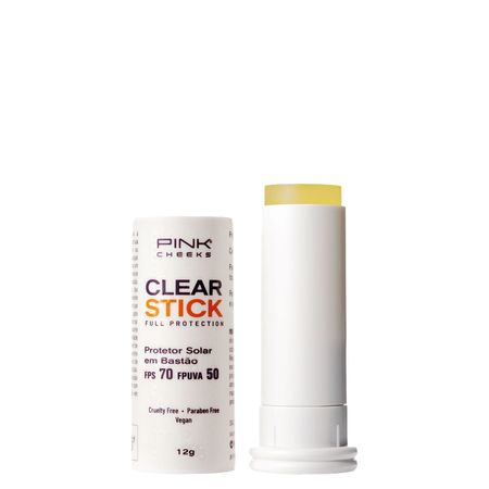 Protetor-Solar-Facial-Pink-Cheeks-Clear-Stick-FPS-70-FPUVA-50-Transparente-12-g-Transparente--1