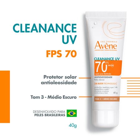 Protetor-Solar-Facial-Avène-Cleanance-UV-FPS-70-Tom-3-Médio-Escuro-40-g-Médio-Escuro--3