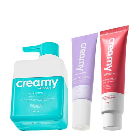 Kit-Creamy-Calming-Cream-Anti-Aging-Redutor-de-Linhas-e-Gel-de-Limpeza-(3-produtos)--1