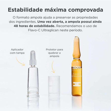 Caixa-de-Ampola-Sérum-Facial-Antioxidante-Isdinceutics-Flavo-C-Ultraglican-10-x-2-ml--3