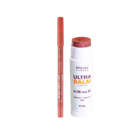 Kit-Pink-Cheeks----Lápis-Labial-Sport-Lip-Pencil-Nude-1,2-g-+-Lip-Balm-Hidratante-Ultra-Balm-Fps-50-Fpuva-22-Be-Rose-6,5-g--2