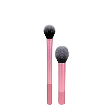 Kit-Pincéis-Para-Contorno-e-Blush-Real-Techniques---Pincel-Para-Contorno-Setting-Brush-Rosa-+-Pincel-Para-Blush-Ultra-Plush-Rosa--1