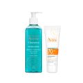 Kit Avène Facial Cleanance Gel de Limpeza + Eau Thermale Uv Protetor Solar Fps70