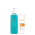 Kit Avène Facial Cleanance Gel de Limpeza + Eau Thermale Uv Protetor Solar Fps70