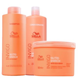 Kit Wella Professionals Invigo Nutri Enrich - Shampoo 1000 ml + Condicionador 1000 ml + Máscara 500 ml