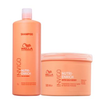 Kit Wella Professionals Invigo Nutri Enrich - Shampoo 1000 ml + Máscara 500 ml