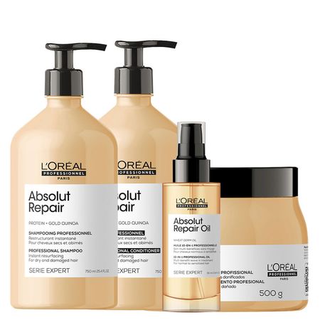 Kit-L'Oréal-Professionnel-Serie-Expert-Absolut-Repair-Gold-Quinoa---Shampoo-750-ml-+-Condicionador-750-ml-+-Máscara-Reparação-500-g-+-Óleo-90-ml--1