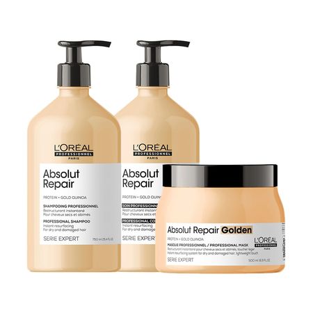 Kit-L'Oréal-Professionnel-Serie-Expert-Absolut-Repair-Gold-Quinoa---Shampoo-750-ml-+-Condicionador-750-ml-+-Máscara-Golden-500-g--2