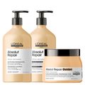 Kit L'Oréal Professionnel Serie Expert Absolut Repair Gold Quinoa - Shampoo 750 ml + Condicionador 750 ml + Máscara Golden 500 g