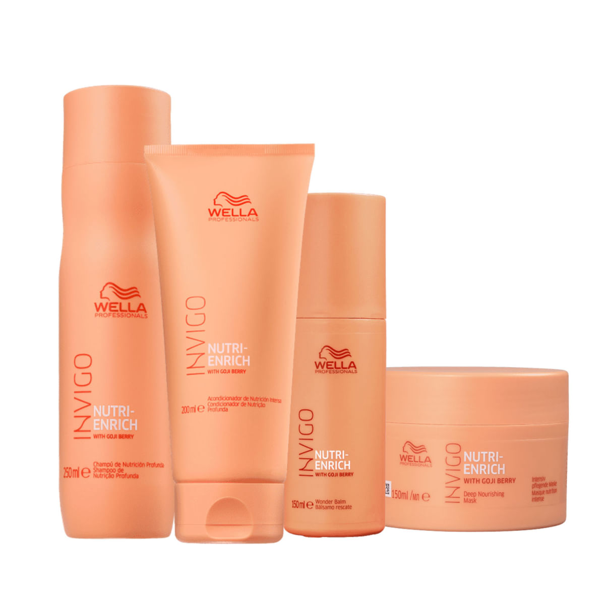 Kit Wella Professionals Invigo Nutri-Enrich Shampoo+Condicionador+Mascara+Leave-in (4 produtos)