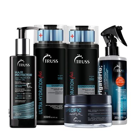 Kit-Truss-Ultra-Hydration-Plus-Shampoo-Condicionador-Specific-Máscara-Uso-Obrigatório-e-Hair-Protector-(5-produtos)--1