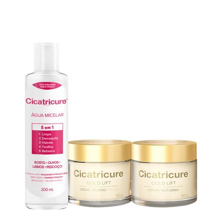 Kit-Cicatricure-Gold-Lift-Diurno-Noturno-e-Água-Micelar-(3-produtos)--1