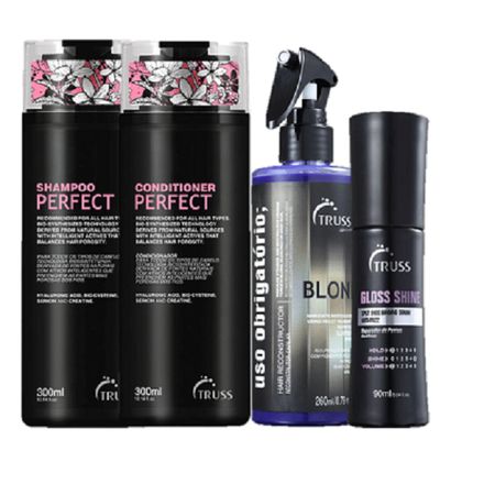 Truss-Perfect-Kit-Shampoo-300ml-Condicionador-300ml-Uso-Obrigatorio-Blond-260ml-Gloss-Shine-90ml--1