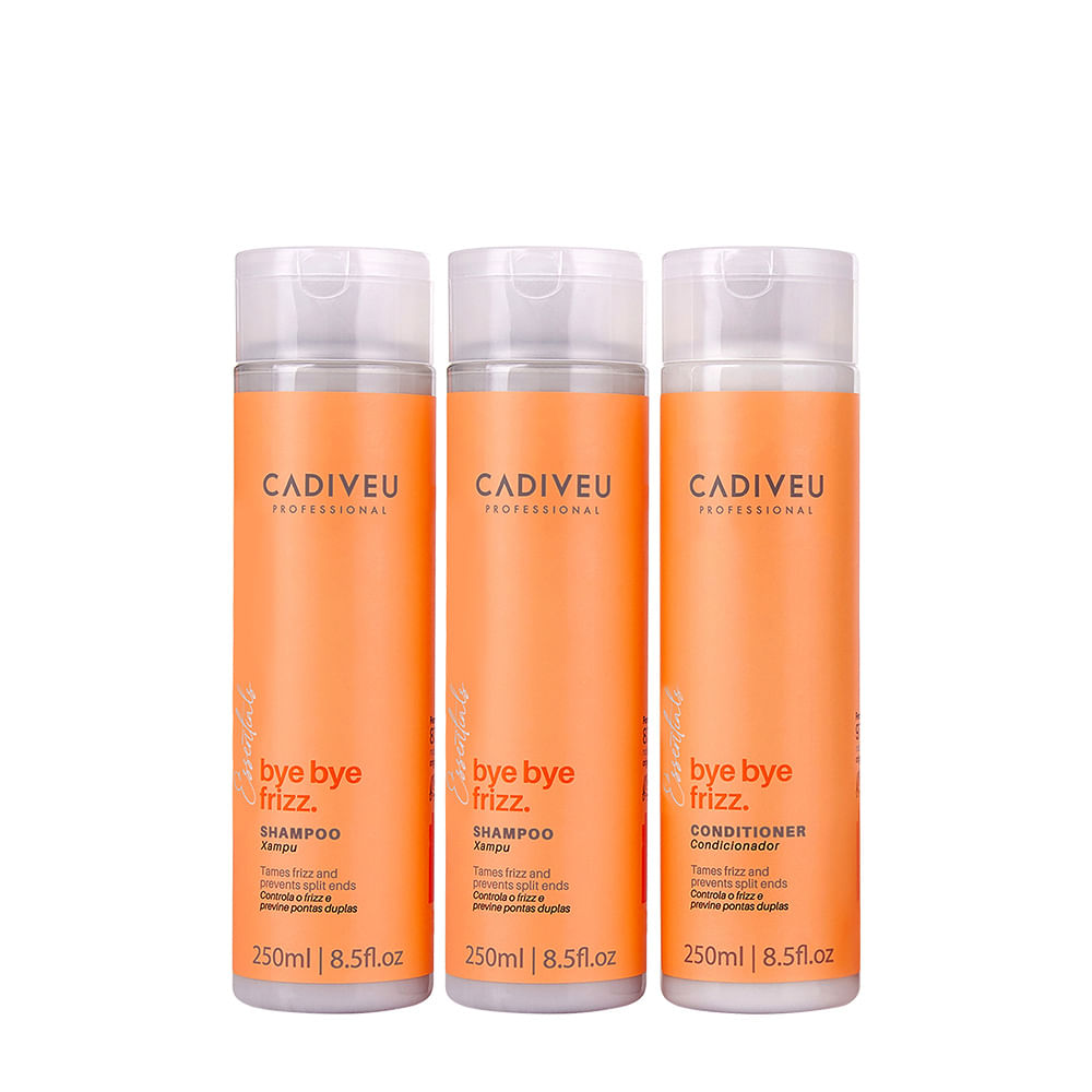 Kit Cadiveu Professional Bye Bye Frizz Shampoo Extra e Condicionador (3 produtos)