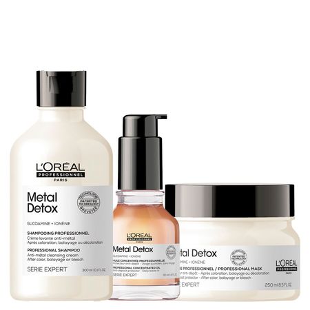 Kit-L'Oréal-Professionnel-Serie-Expert-Metal-Detox---Shampoo-300-ml-+-Óleo-Capilar-50-ml-+-Máscara-Protetora-250-g--1