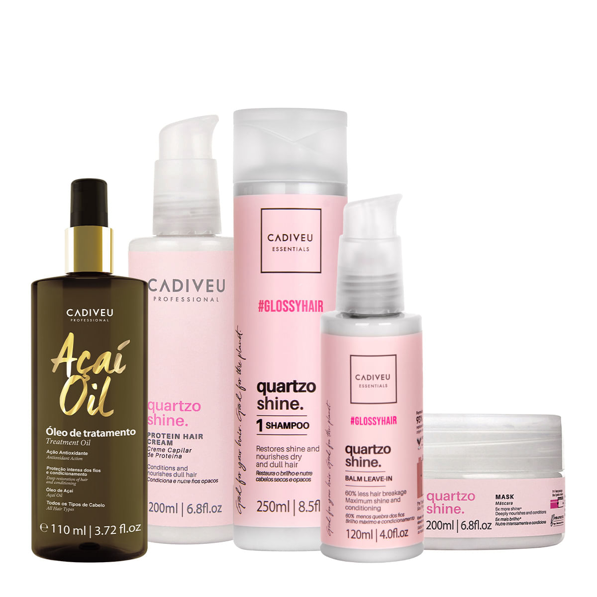 Kit Cadiveu Professional Essentials Quartzo Shine Shampoo Máscara