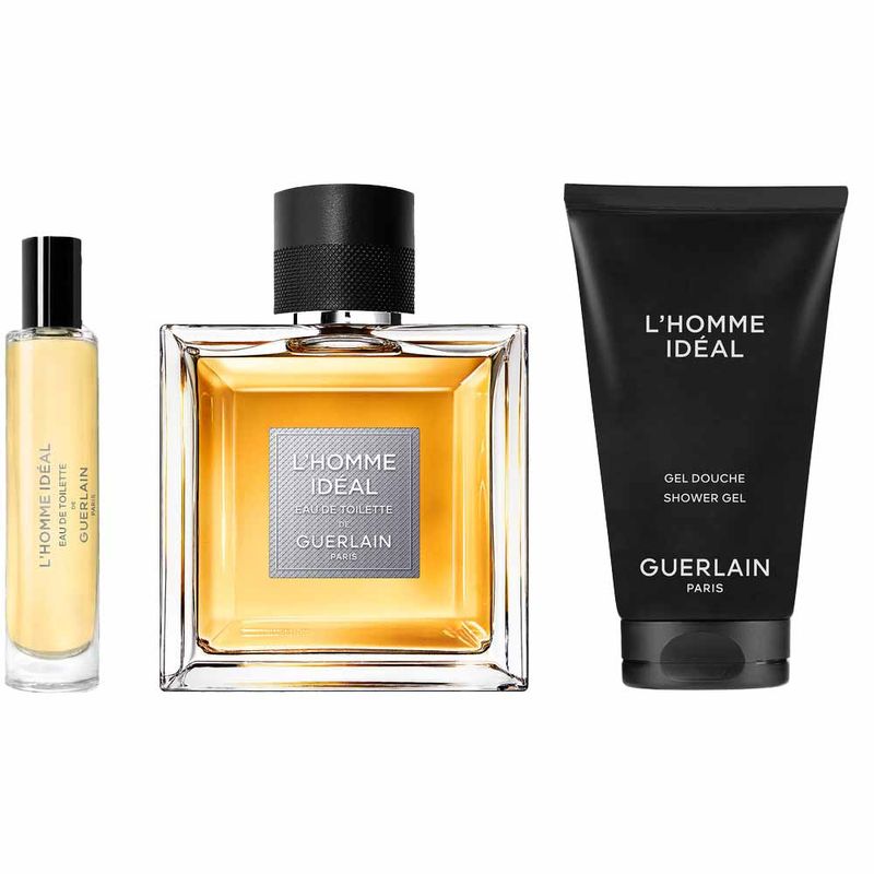 Guerlain on sale L'HOMME IDEAL EDP Gift Set 100ml + 10ml + 75ml Shower Gel- NEW unopened