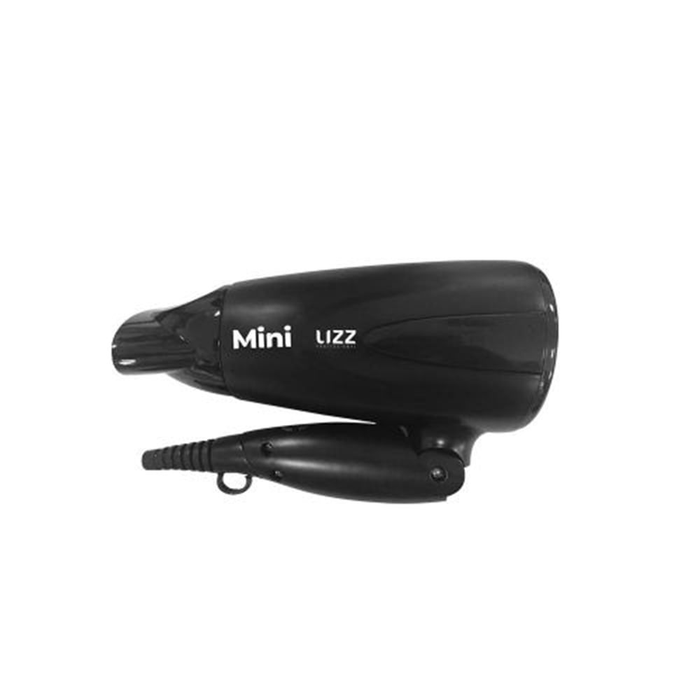 Secador de Cabelo Lizz Mini Viagem Bivolt Dobrável Preto