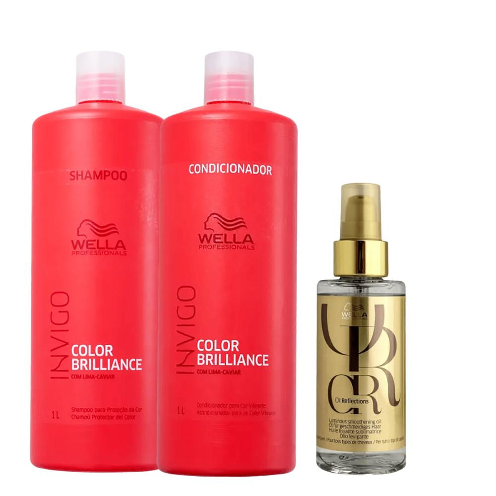 Kit Brilliance Shampoo, Condicionador e Oil  - Wella