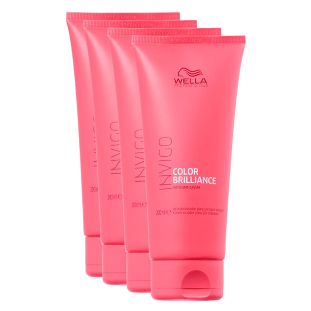 Kit 4 Color Brilliance Condicionador 200ml - Wella