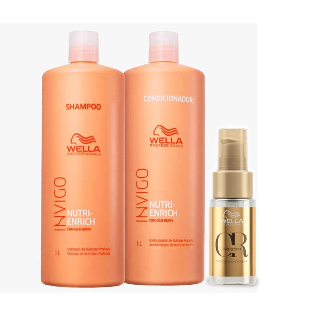 Kit Enrich Shampoo, Condicionador 1L e Oil Reflections 30ml