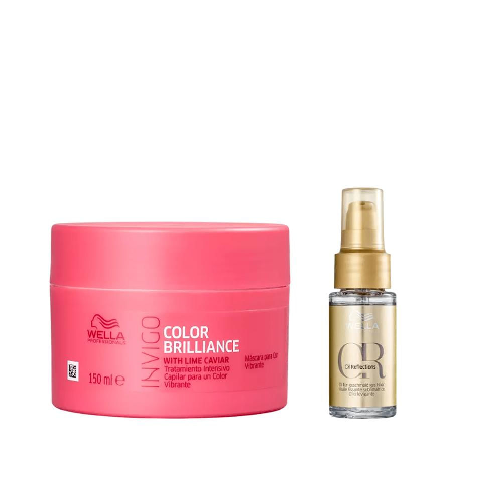 Kit Brilliance Máscara 150ml e Oil Reflections - Wella
