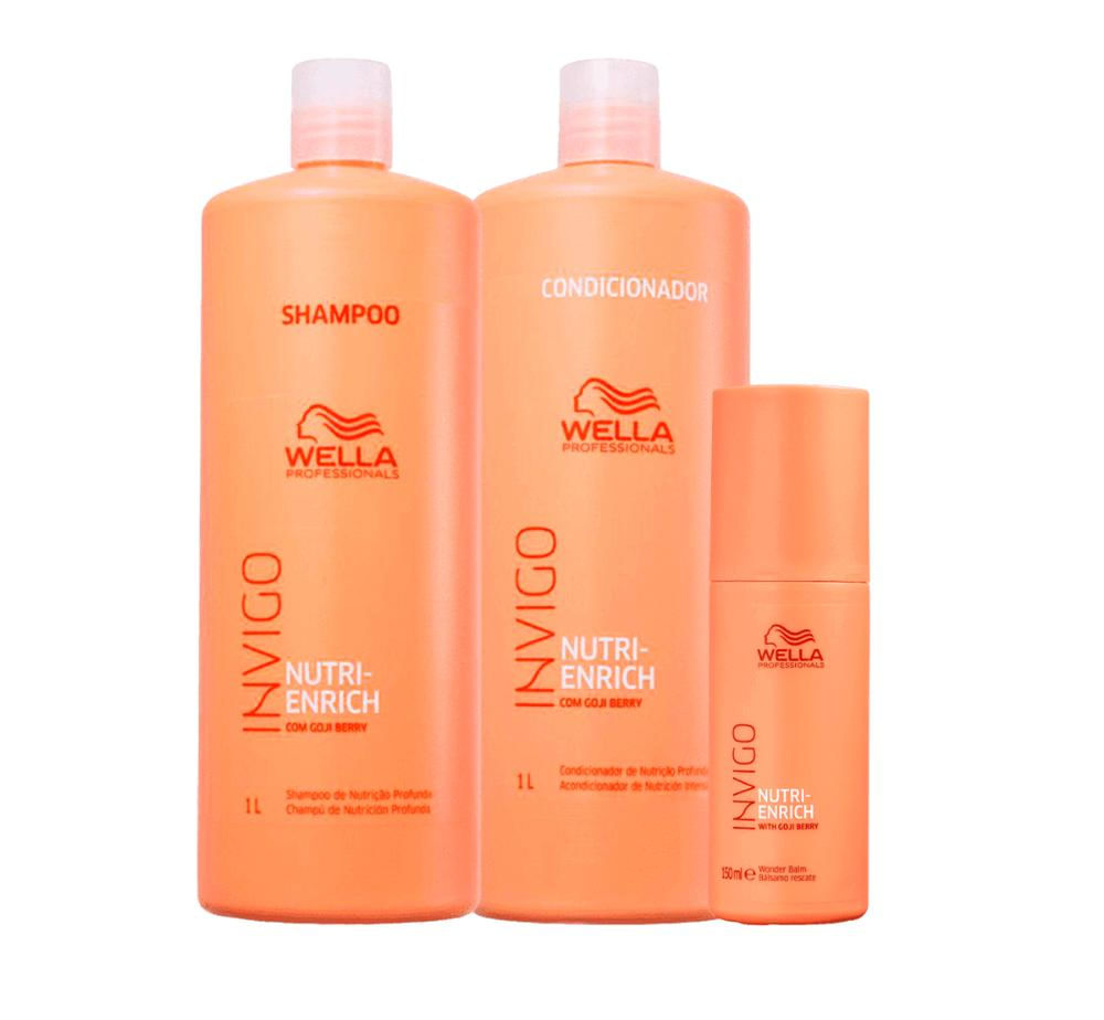 Kit Shampoo e Condicionador 1L + Leave-in Wonder Balm Nutri-Enrich