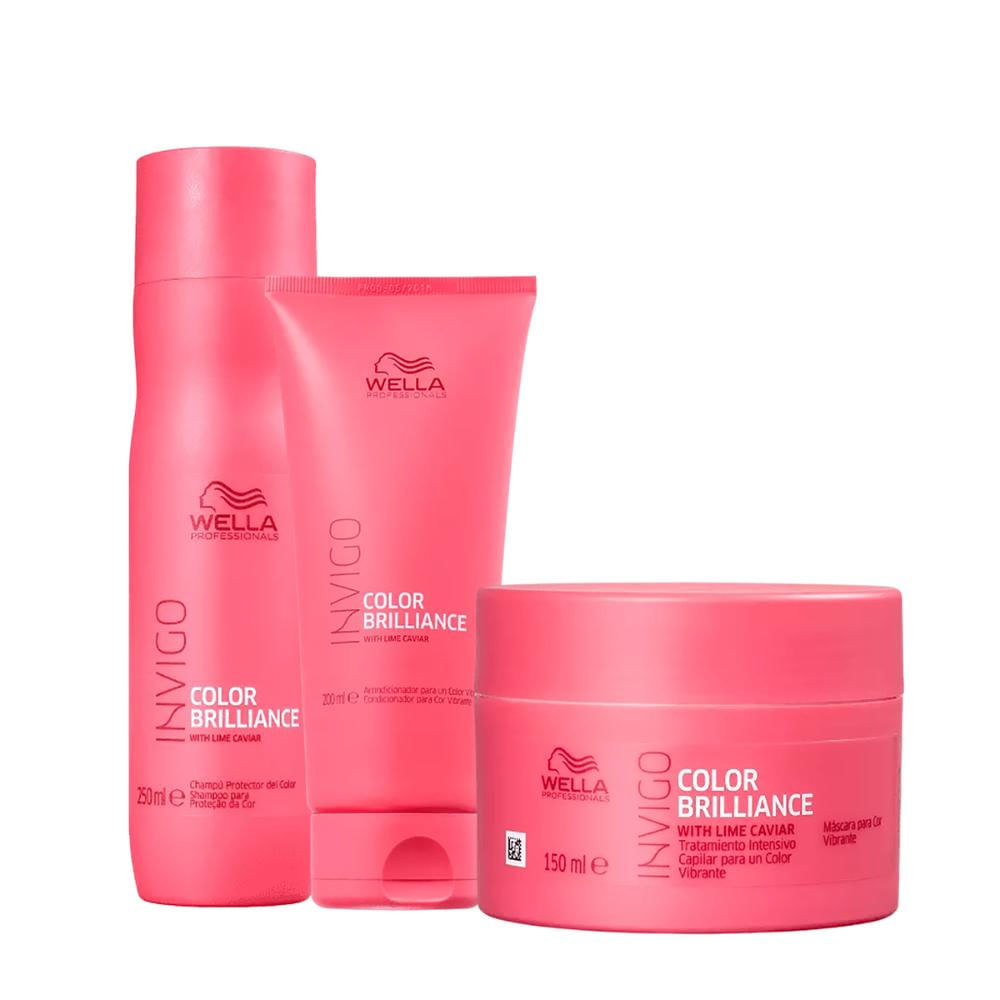 Kit Shampoo, Cond, Máscara Brilliance - Wella