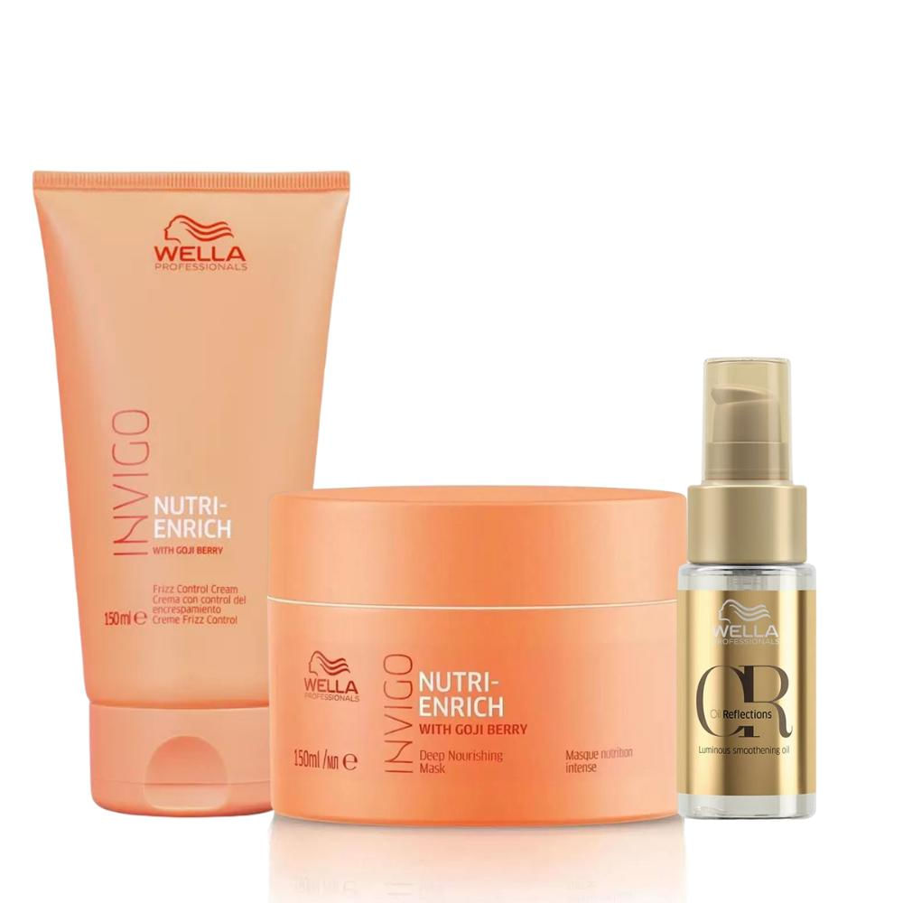 Kit Leave-in Frizz Control Cream, Máscara e Oil Reflections