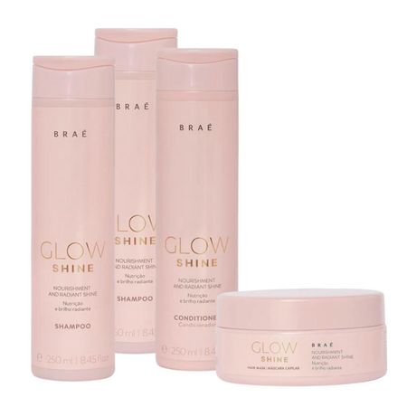 Kit-Braé-Glow-Shine-Shampoo-250ml,-Shampoo-250ml,-Condicionador-250ml,-Máscara-200g-(4-produtos)--1