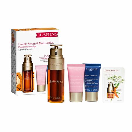 Clarins-Kit---Sérum-Anti-idade-+-Creme-Diurno-+-Creme-Noturmo-+-Sérum-para-Olhos-Kit--2