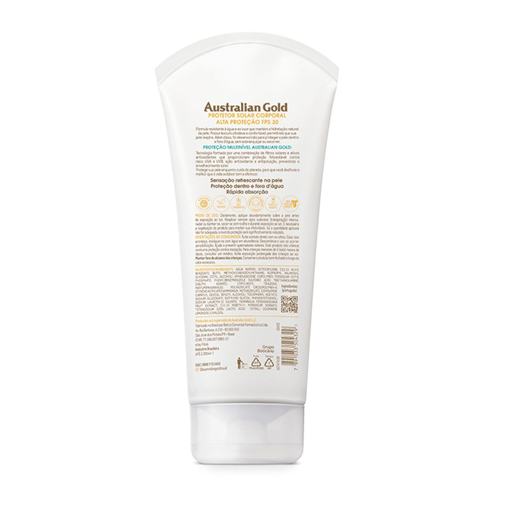 Protetor Solar Corporal Australian Gold Alta Proteção FPS 30