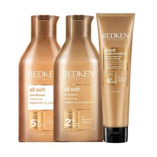 Redken All Soft Kit – Shampoo + Condicionador + Leave – In