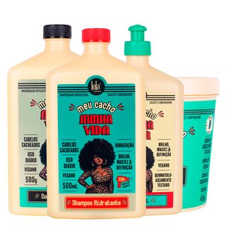 Kit Lola Cosmetics Hidratação Meu Cacho Minha Vida - Finalizador Jelly Gel 500g + 3 Produtos