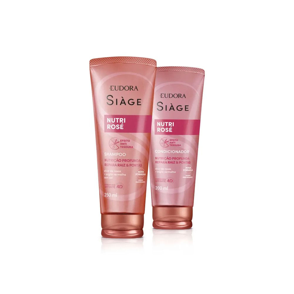 Kit Eudora Siáge Nutri Rosé - Shampoo 250ml + Condicionador 200ml