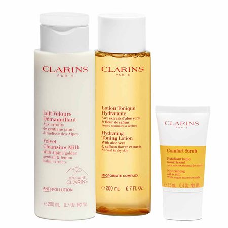 Clarins-Cleansers-And-Toning-Kit---Tônico-Facial-+-Esfoliante-Facial-+-Leite-Demaquilante-Kit--3