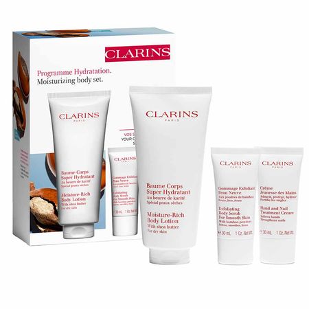 Clarins-Kit---Esfoliante-Corporal-+-Hidratante-Corporal-+-Creme-para-as-Mãos-e-Unhas-Kit--1