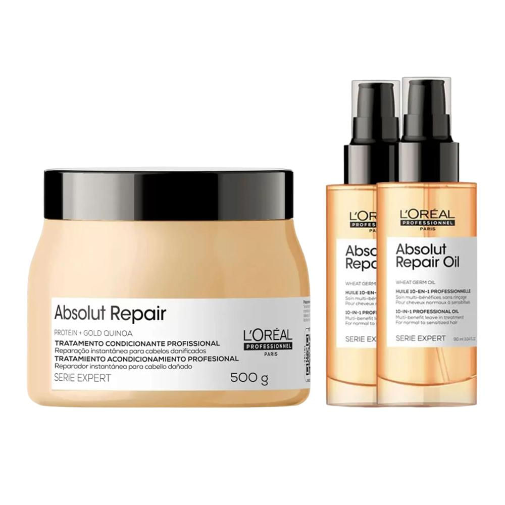 Kit 2 Oléos Oil Reparador 90ml e Máscara Absolut Repair 500g