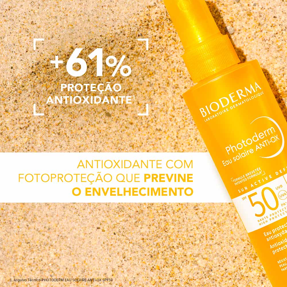 Água Solar Bifásica Bioderma Photoderm Eau Solaire Anti-Ox com FPS50 Para Corpo, Rosto e Cabelos