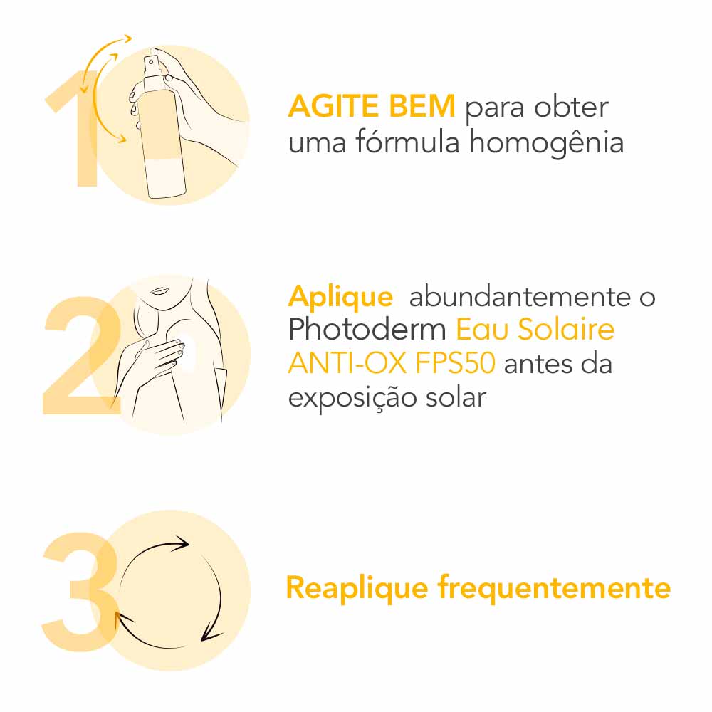 Água Solar Bifásica Bioderma Photoderm Eau Solaire Anti-Ox com FPS50 Para Corpo, Rosto e Cabelos