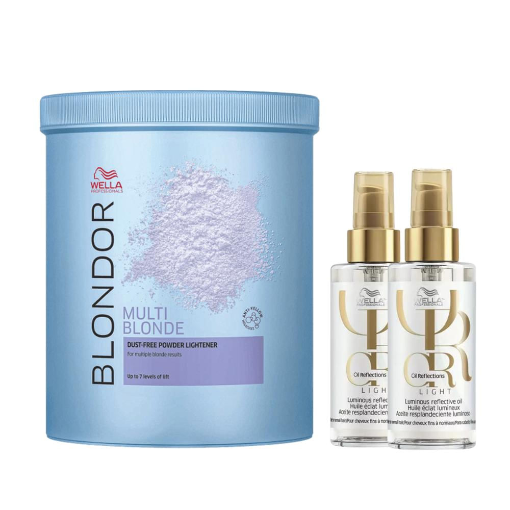 Kit Pó Descolorante Blondor 800g e 2 Oil Reflections Light 100ml